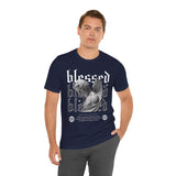 Blessed Angel Statue Graphic Unisex Jersey Short Sleeve Tee Gothic Streetwear Aesthetic Spiritual Bold Artistic Fashion T Shirt
