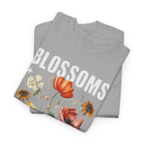 Blossoms Floral Graphic Unisex Heavy Cotton Tee Comfortable Streetwear Timeless Charm Motivational Nature Inspired T Shirt Perfect Gift for Garden Lovers Friends Birthdays Casual Everyday Wear