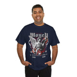 Money Bright Unisex Heavy Cotton Tee Angel Statue Graphic Gothic Streetwear Red Neon Aesthetic Artistic Fashion Statement T Shirt
