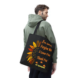 Sunflower Ho'oponopono Tote Bag Hawaiian Healing Prayer Design Spiritual Positivity Canvas Bag Mindfulness Reusable Durable Eco Friendly Shopping Tote