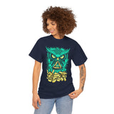 The Watcher Owl All Seeing Wisdom Unisex Heavy Cotton Tee Futuristic Mystic Streetwear T Shirt With Geometric Owl Symbol Neon Glow Artistic Design For Thinkers Visionaries And Night Owls