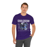 Civilization Eye Of Memory Graphic Unisex Jersey Short Sleeve Tee Futuristic Visionary Streetwear Bold Abstract Blue Eye T Shirt