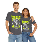 Praise Angel Statue Graphic Unisex Heavy Cotton Tee Spiritual Gothic Streetwear T-Shirt