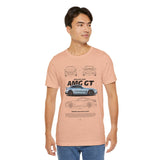 Silver Grand Tourer Coupe Artwork Unisex Heavy Cotton Tee High Performance Inspired Streetwear Graphic Shirt For Car Lovers And Modern Automotive Art Fans