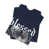 Blessed Angel Statue Graphic Unisex Jersey Short Sleeve Tee Gothic Streetwear Aesthetic Spiritual Bold Artistic Fashion T Shirt
