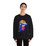 Ballena Cosmic Whale Art Unisex Heavy Blend Crewneck Sweatshirt Vibrant Geometric Ocean Design Premium Streetwear Pullover Soft Fleece Comfortable Fit Bold Marine Life Artwork Perfect Gift for Nature...