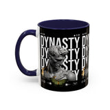 Dynasty Accent Coffee Mug 11oz 15oz Black Ceramic Mug with Roman Statue Bust and Butterfly Artwork for History Lovers and Modern Art Fans