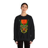 Cell Samurai Unisex Heavy Blend Crewneck Sweatshirt Futuristic Japanese Warrior Art Neon Cyberpunk Streetwear Anime Inspired Comfortable Warm Pullover For Tattoo Artists Festivals And Bold Fashion...