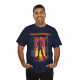 The Silent Stalker Unisex Heavy Cotton Tee Retro Horror Graphic Shirt Halloween Streetwear Creepy Night Design for Fall Parties and Dark Aesthetic Lovers