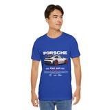 Porsche High-Performance Track Machine Blueprint Design Unisex Heavy Cotton Tee Powerful Street Racing Inspired Graphic Shirt