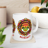 Ceramic Kathakali Mug Kerala Traditional Dance Art Coffee Cup Indian Culture Onam Festival Malayalam Heritage Ethnic Graphic Souvenir Gift