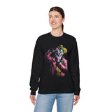 Snapshot of Madness Unisex Heavy Blend Crewneck Sweatshirt Dark Comic Art Streetwear Design Neon Aesthetic Wearable Art Comfortable Premium Fleece for Creative Thinkers and Visionary Artists