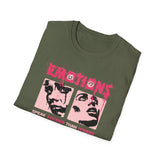 Emotions Speak Louder Than Words Graphic Unisex Softstyle T Shirt Bold Streetwear Retro Pop Art Statement Tee