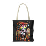Rasta Lion Eco Tote Bag Vibrant Reggae Inspired Artistic Lion with Headphones Jamaican Island Style Bold Art Print Durable Cotton Canvas Bag for Music Lovers Travel or Daily Use by KLASSORO