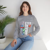 Eyes On Me Boys Medusa Crewneck Comfortable Unisex Heavy Blend Sweatshirt Mythological Streetwear Bold Empowerment Design for Self Expression Perfect Gift for Friends Birthdays Cozy Days Casual Wear
