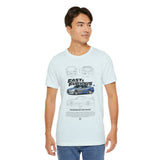 Silver Blue Street Racing Artwork Unisex Heavy Cotton Tee High Performance Inspired Graphic Shirt For Car Lovers And Urban Streetwear Fans