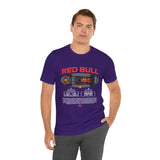 Formula One Style Open Wheel Racing Car Overhead Graphic Unisex Tee Motorsport Performance Streetwear Inspired By Red Bull Racing Colors High Speed Track Culture Design For Racing Fans