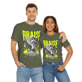 Praise Angel Statue Graphic Unisex Heavy Cotton Tee Spiritual Gothic Streetwear T-Shirt
