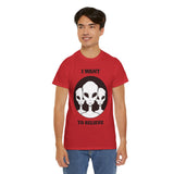 Unisex I Want To Believe Alien T Shirt Vintage UFO Graphic Tee Extraterrestrial Space Themed Sci Fi Paranormal Conspiracy Inspired Streetwear Top