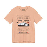 White Track Racing Blueprint Artwork Unisex Heavy Cotton Tee High Performance Inspired Streetwear Graphic Shirt For Car Lovers And Speed Enthusiasts