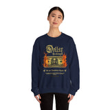 Dollar The Strength Burning Money Legacy Unisex Heavy Blend Crewneck Sweatshirt Gothic Flames Graphic Bold Motivational Streetwear Pullover