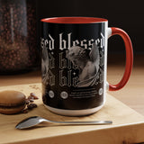 Blessed Angel Statue Graphic Accent Coffee Mug 11oz 15oz Gothic Streetwear Aesthetic Spiritual Artistic Ceramic Drinkware