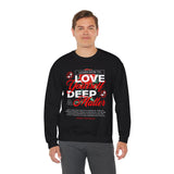 Love Yourself Deep Unisex Heavy Blend Crewneck Sweatshirt Self Love Graphic Pullover Rose Motivational Quote Streetwear Positive Affirmation Empowerment Apparel