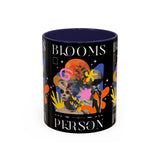 Blooms Person Accent Coffee Mug 11oz 15oz Abstract Floral Head Artistic Colorful Modern Creative Design Black White Ceramic Tea Cup Streetwear Inspired Artistic Fashion Drinkware
