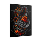 Inferno Spirit Fiery Dragon Whiskey Bottle Matte Vertical Poster Bold Bar Wall Art Gothic Biker Decor Streetwear Aesthetic Tattoo Flame Design Symbol of Rebellion Passion and Energy
