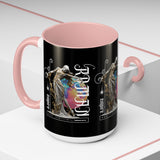 Sculptural Future Statue Art Accent Coffee Mug 11oz 15oz Greek Goddess Cosmic Abstract Splash Bold Artistic Streetwear Ceramic Cup