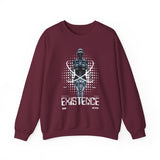 Existence Dystopian Society Cyborg Unisex Heavy Blend Crewneck Sweatshirt Futuristic Sci Fi Robotic Graphic Cyberpunk Streetwear Pullover
