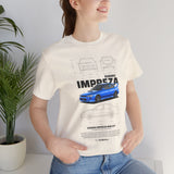 Blue Rally Inspired Performance Sedan Artwork Unisex Heavy Cotton Tee High Speed Streetwear Graphic Shirt For Car Enthusiasts And Automotive Art Lovers