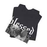 Blessed Angel Statue Graphic Unisex Jersey Short Sleeve Tee Gothic Streetwear Aesthetic Spiritual Bold Artistic Fashion T Shirt