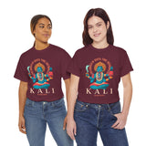 Kali Goddess Unisex Heavy Cotton T Shirt Hindu Spiritual Graphic Tee Maa Kali Mahakali Divine Shakti Protector Destroyer Of Evil Indian Mythology Devotional Streetwear Festival Wear Gift For Navratri...