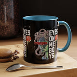 Eyes On Me Boys Medusa Accent Coffee Mug 11oz 15oz Mythological Streetwear Bold Empowerment Design Perfect Gift for Coffee Lovers Friends Birthdays Daily Motivation
