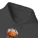 Wildfire Skull Flames Unisex Heavy Blend Hooded Sweatshirt Gothic Inferno Graphic Bold Streetwear Motivational Statement Hoodie