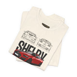 Red High Performance Muscle Coupe Blueprint Unisex Heavy Cotton Tee Retro Car Art Streetwear Gift for Gearheads Daily Wear Car Lovers Apparel