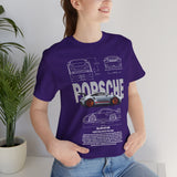 Porsche 911 GT3 RS Technical Blueprint Inspired Illustrated Racing Car Graphic T Shirt High Performance Motorsport Engineering Streetwear Unisex Heavy Cotton Tee Gift For Car Enthusiasts