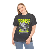 Praise Angel Statue Graphic Unisex Heavy Cotton Tee Spiritual Gothic Streetwear T-Shirt