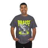 Praise Angel Statue Graphic Unisex Heavy Cotton Tee Spiritual Gothic Streetwear T-Shirt
