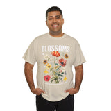Blossoms Floral Graphic Unisex Heavy Cotton Tee Comfortable Streetwear Timeless Charm Motivational Nature Inspired T Shirt Perfect Gift for Garden Lovers Friends Birthdays Casual Everyday Wear