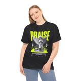 Praise Angel Statue Graphic Unisex Heavy Cotton Tee Spiritual Gothic Streetwear T-Shirt