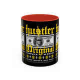Hustler Original Money Maker Accent Coffee Mug 11oz 15oz Streetwear Bold Dollar Bill Graphic Motivational Entrepreneur Ceramic Cup