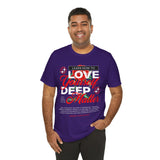 Love Yourself Deep Unisex Jersey Short Sleeve Tee Self Love Graphic T Shirt Rose Motivational Quote Streetwear Positive Affirmation Fashion Mindset Inspired Apparel