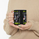 The Charmer Ceramic Mug Futuristic Butterfly Neon Cyber Aesthetic Graphic Coffee Tea Cup Artistic Streetwear Inspired Gift