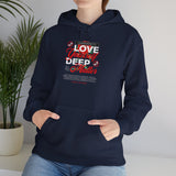 Love Yourself Deep Unisex Heavy Blend Hooded Sweatshirt Self Love Graphic Hoodie Rose Motivational Quote Streetwear Positive Affirmation Fashion Empowerment Apparel