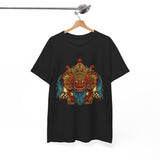 Unisex Balinese Barong Mask Graphic T Shirt Mythical Cultural Warrior Spirit Inspired Tee Tribal Festival Art Streetwear Heavy Cotton Top