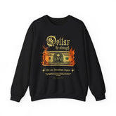 Dollar The Strength Burning Money Legacy Unisex Heavy Blend Crewneck Sweatshirt Gothic Flames Graphic Bold Motivational Streetwear Pullover