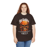 Wildfire Skull Flames Unisex Heavy Cotton Tee Gothic Inferno Graphic Bold Streetwear Motivational Statement T Shirt