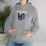 Civilization Eye Of Memory Graphic Unisex Heavy Blend Hooded Sweatshirt Futuristic Visionary Streetwear Abstract Blue Eye Gothic Hoodie